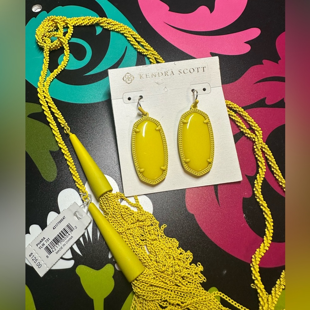 Htf Euc Kendra Scott Prototype Matte Yellow Elles… - image 1